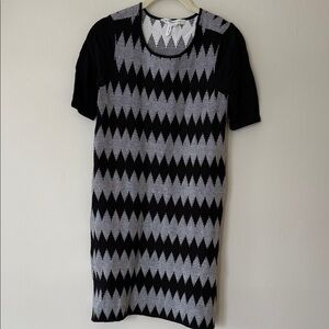 BCBGeneration Black and White Zigzag Mini Dress
